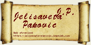 Jelisaveta Papović vizit kartica